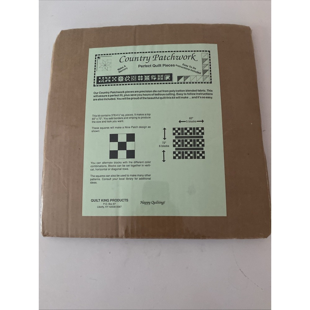 Craft Quilt Blocks, " Country Patchwork, Perfect Quilt Pieces, 60x72" Kit Blue - Picture 6 of 10
